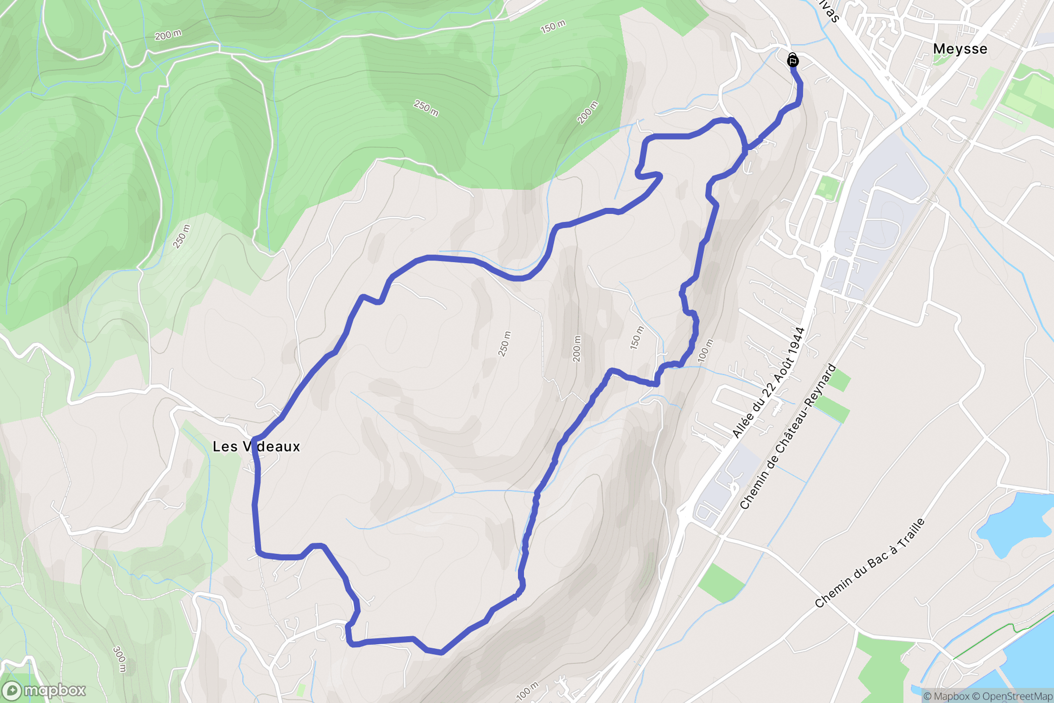 Rochemaure : carte du parcours de randonnée - France