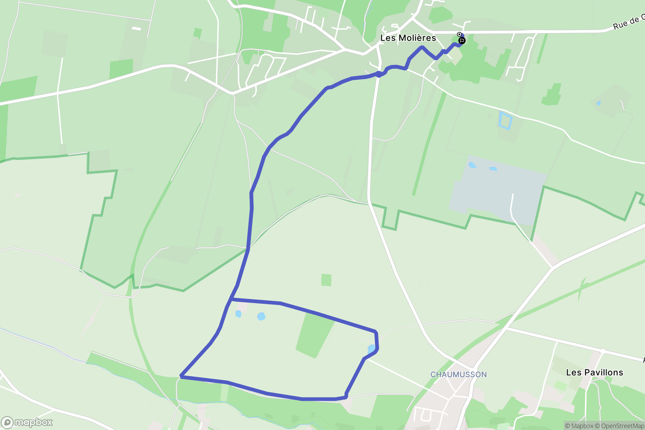 Les Molières : carte du parcours de randonnée - France