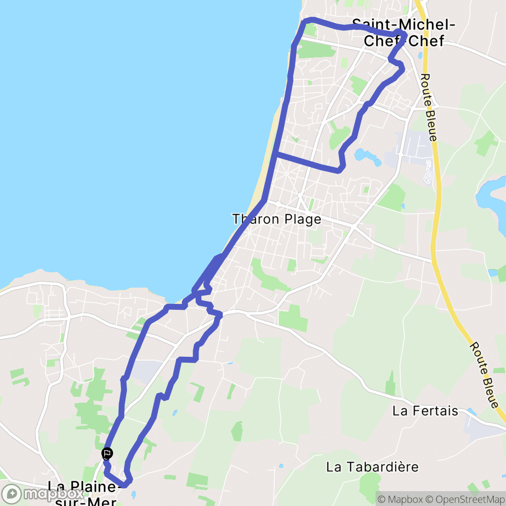 La Plaine-sur-Mer : carte du parcours de randonnée - France