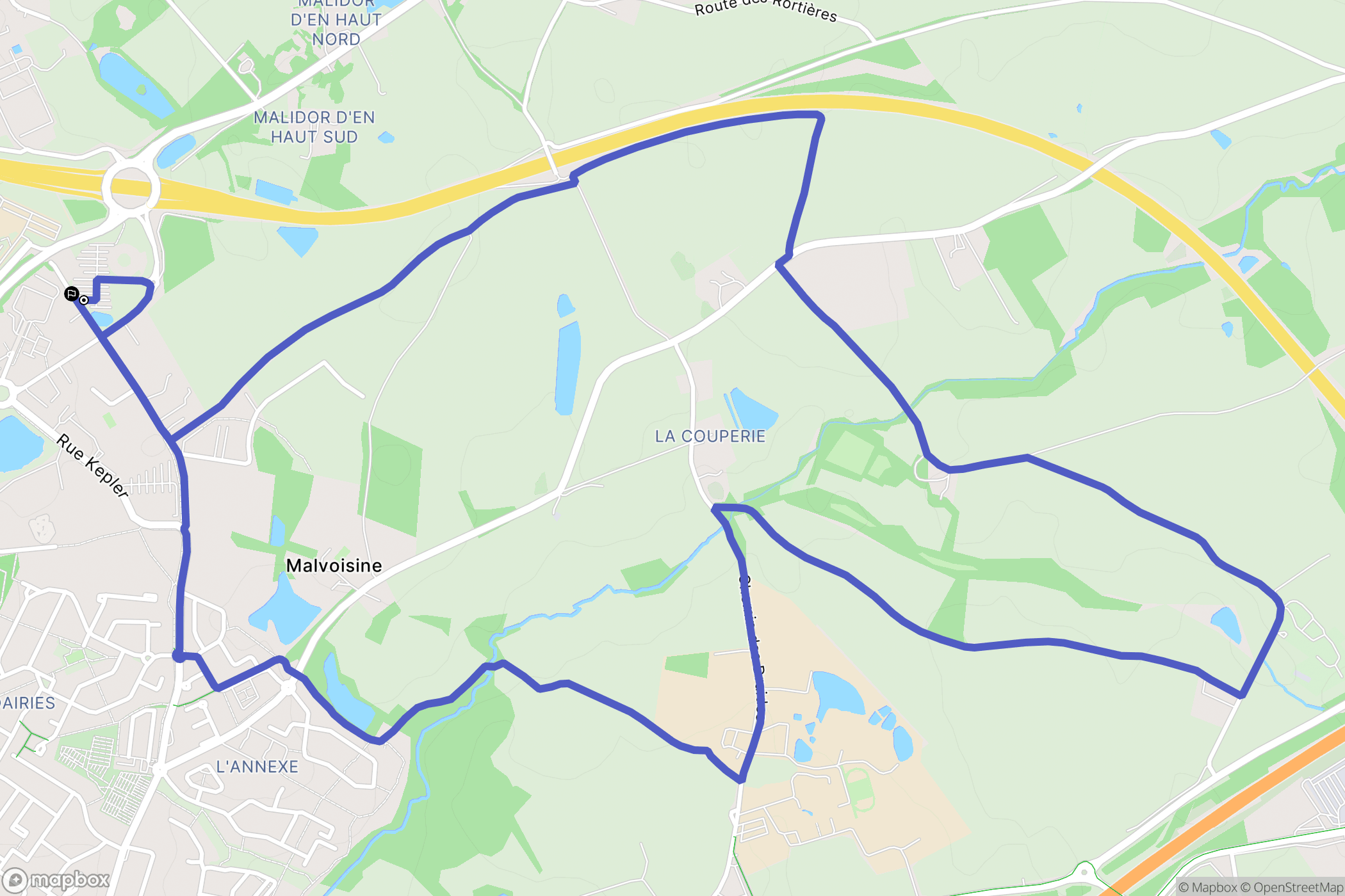 La roche sur Yon : carte du parcours de randonnée - France