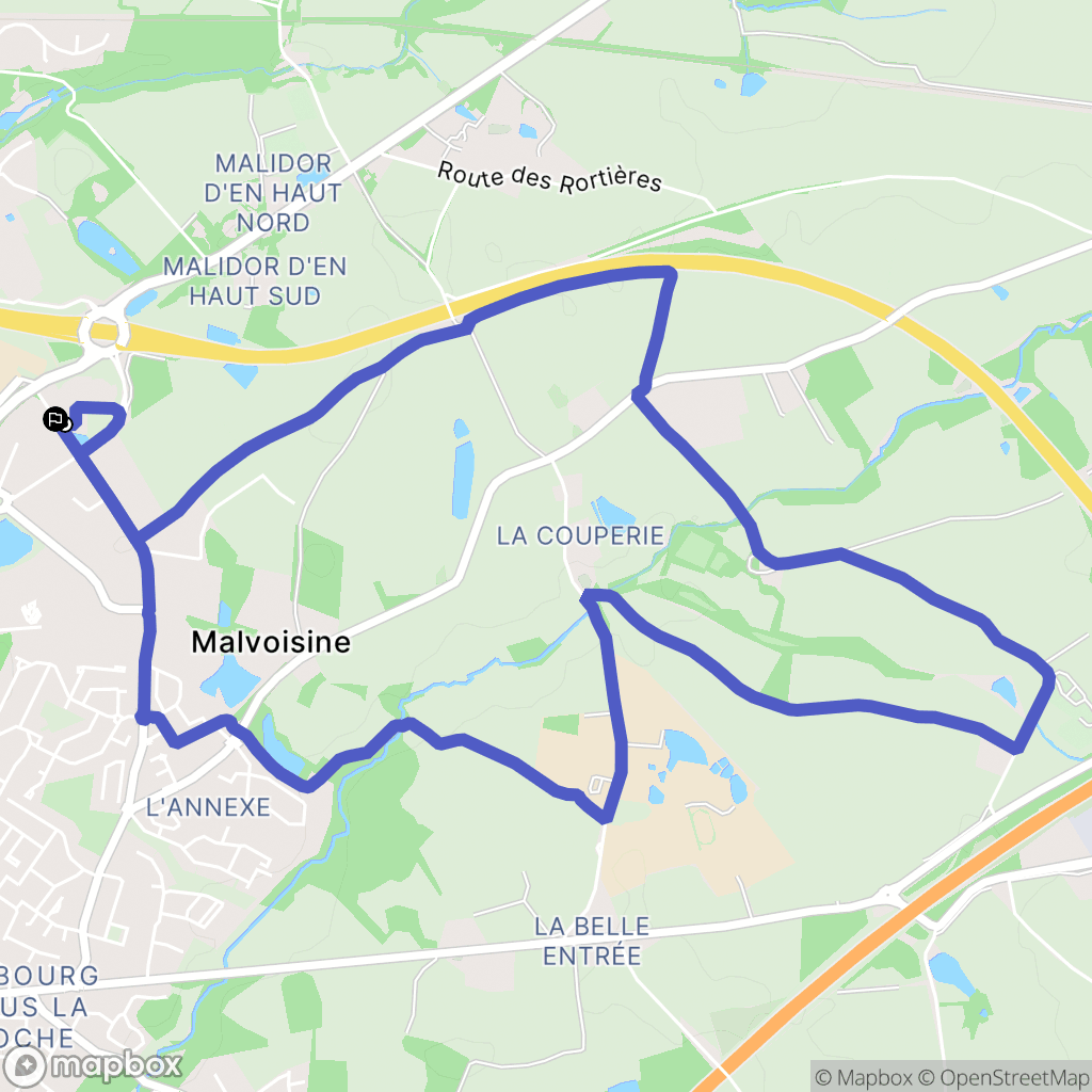 La roche sur Yon : carte du parcours de randonnée - France