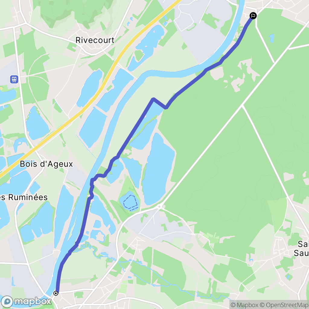 Verberie : carte du parcours de randonnée - France