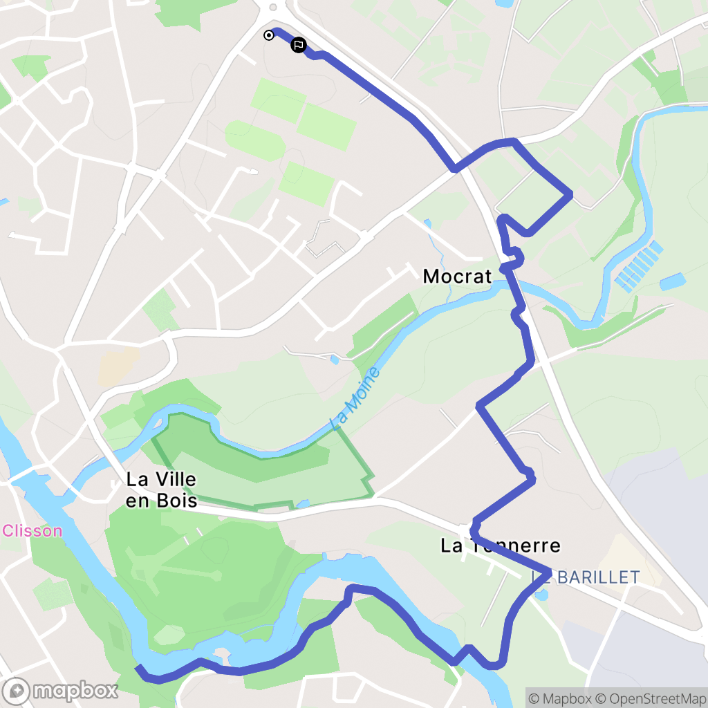 Clisson : carte du parcours de randonnée - France