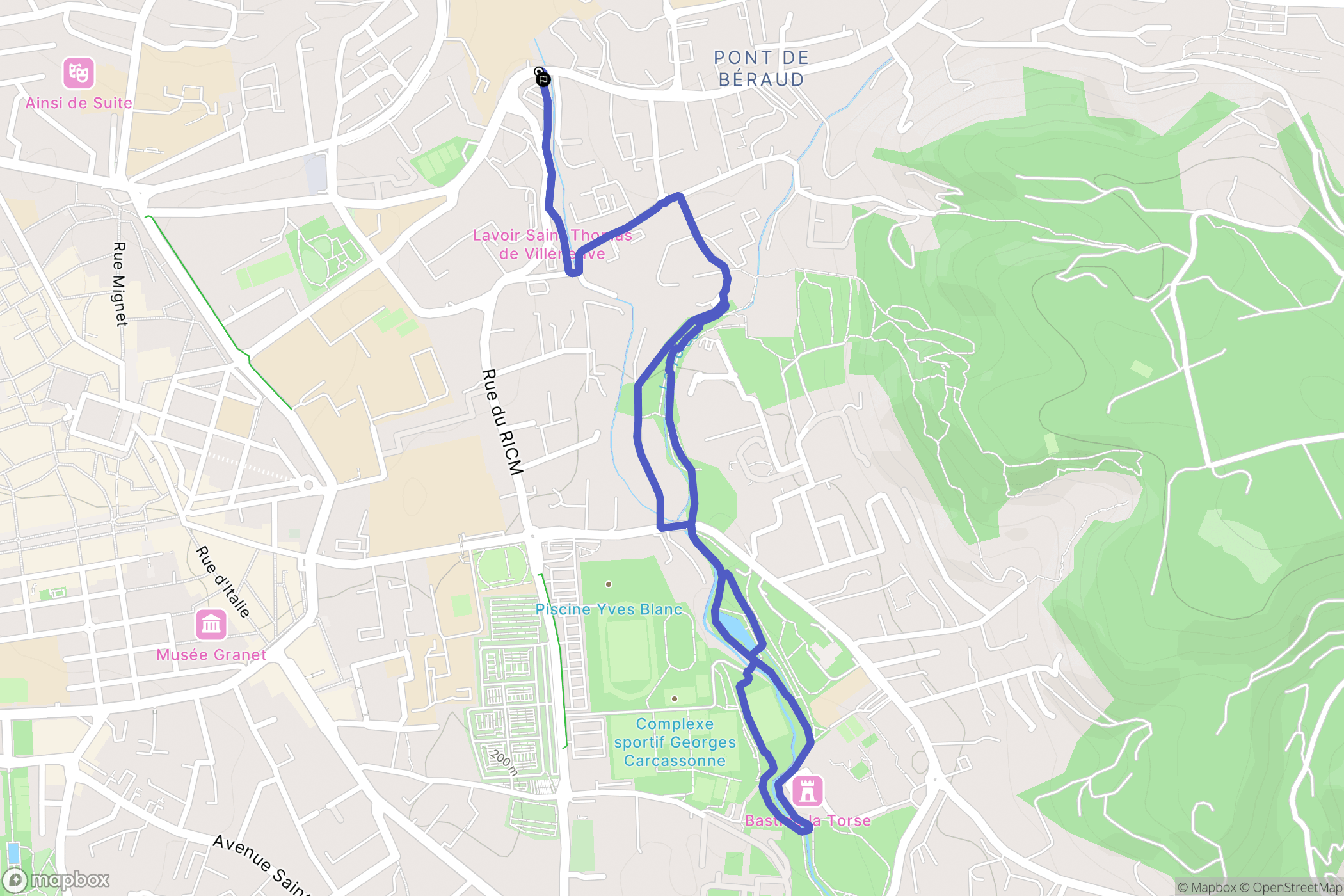 Aix-en-Provence : carte du parcours de randonnée - France