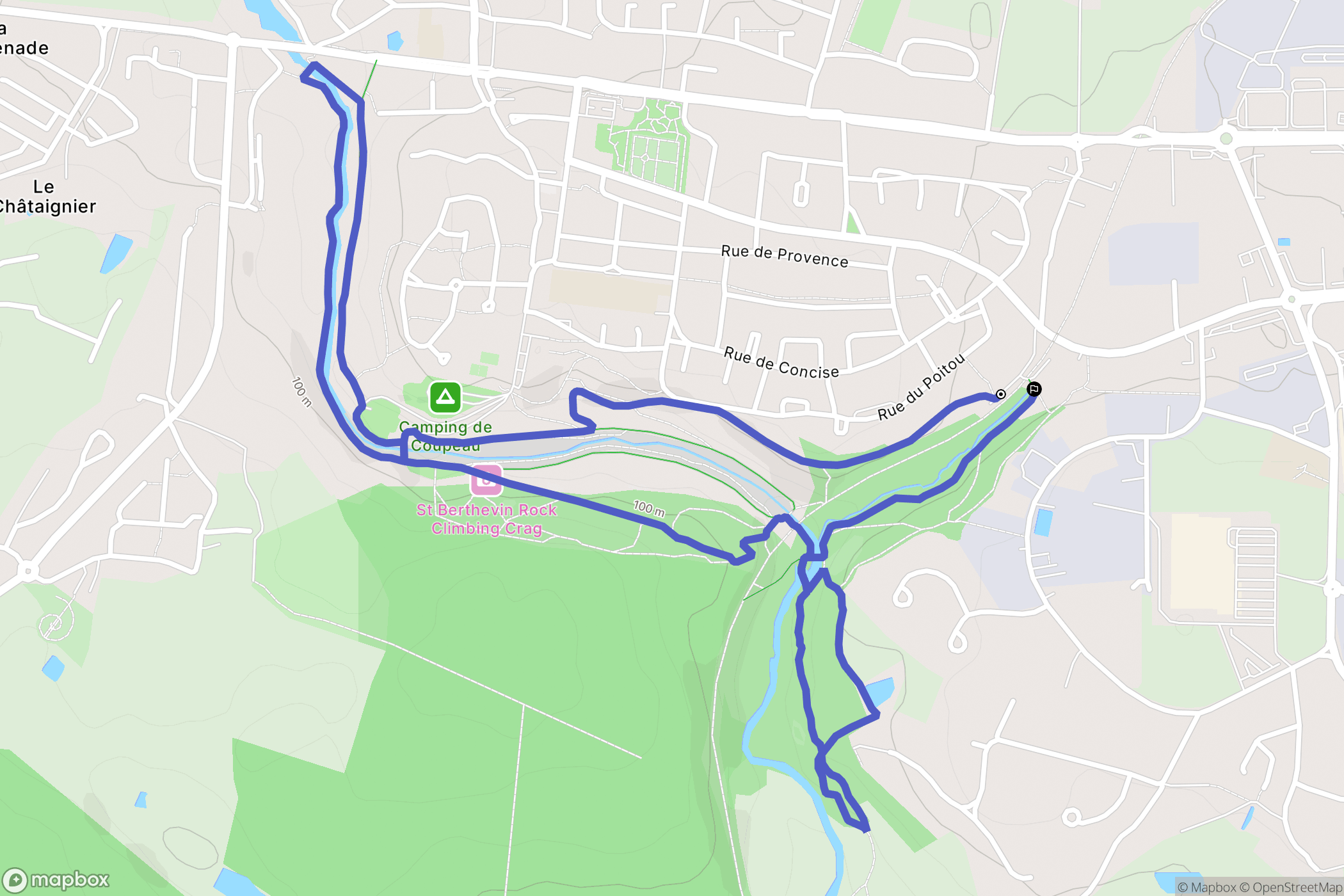 Saint-Berthevin : carte du parcours de randonnée - France
