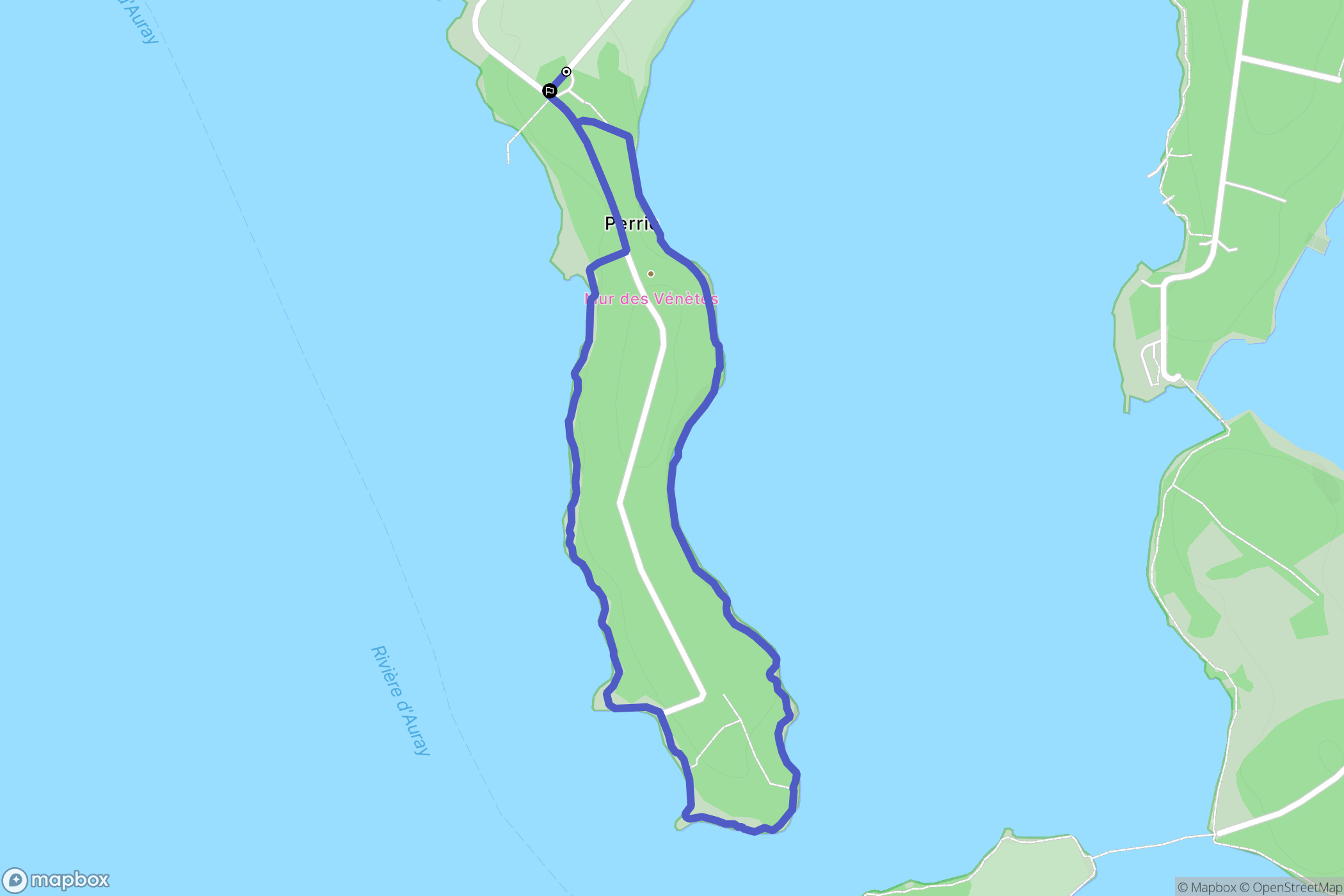 Baden : carte du parcours de randonnée - France