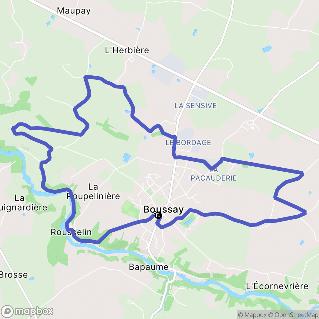 Boussay : carte du parcours de randonnée - France