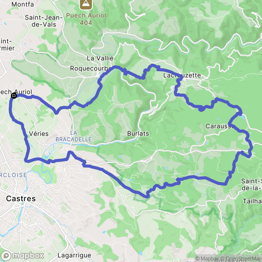 Castres : carte du parcours de randonnée - France