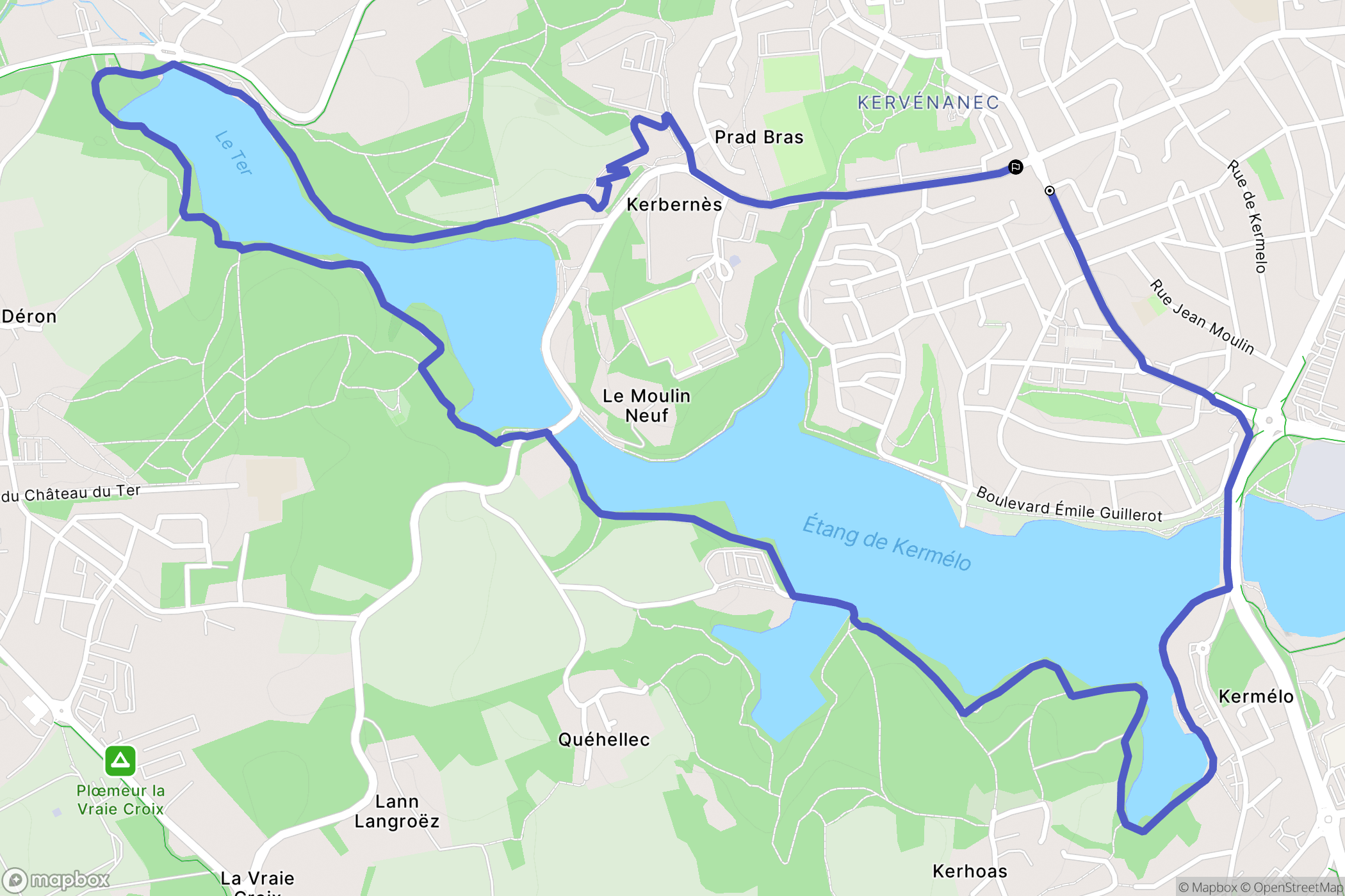 Lorient : carte du parcours de randonnée - France