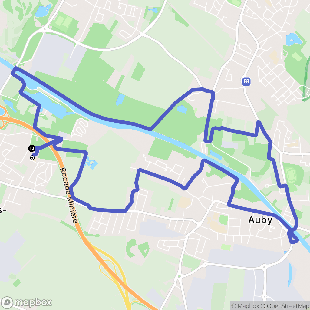 Courcelles-lès-Lens : carte du parcours de randonnée - France