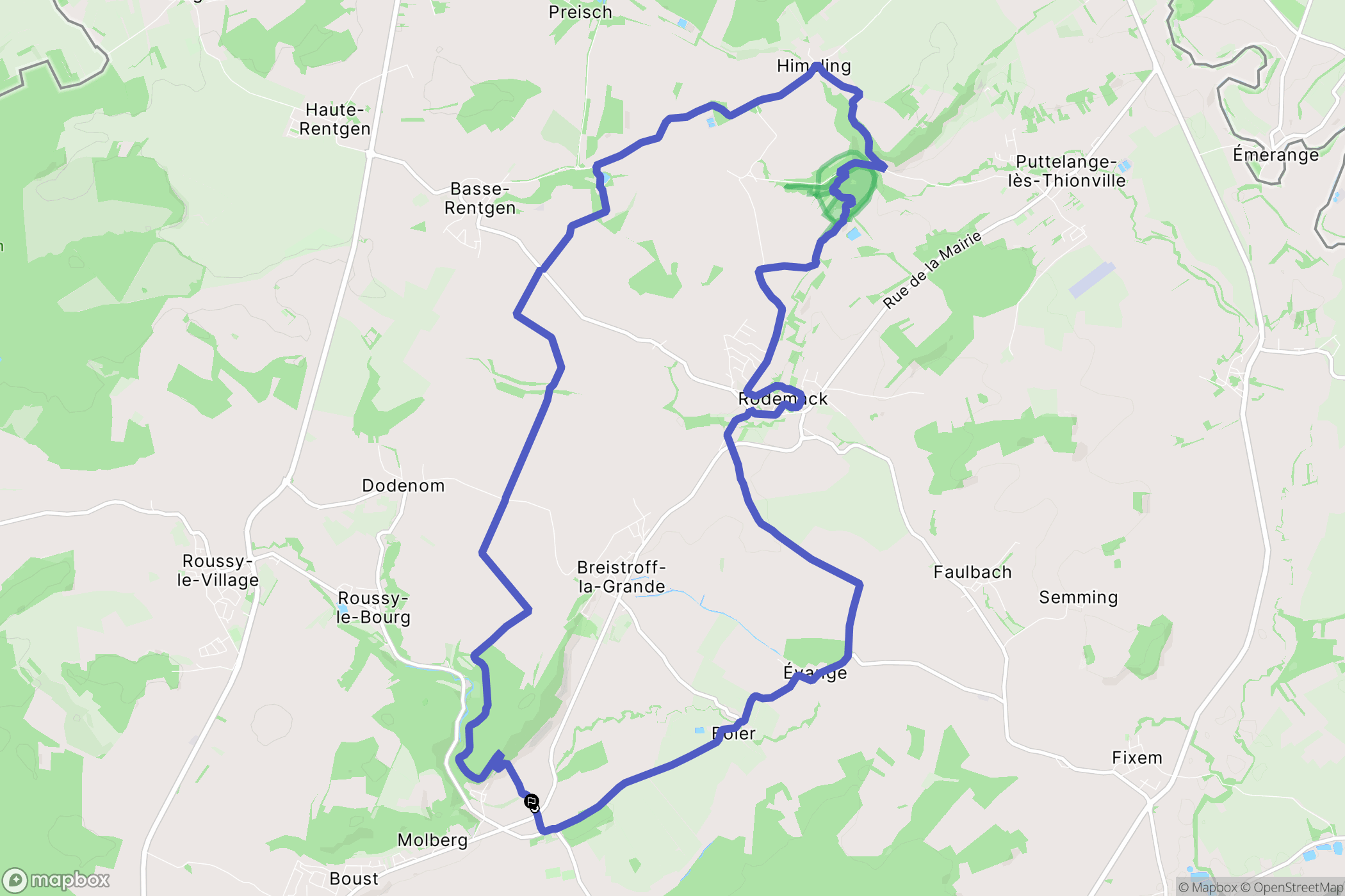 Boust : carte du parcours de randonnée - France