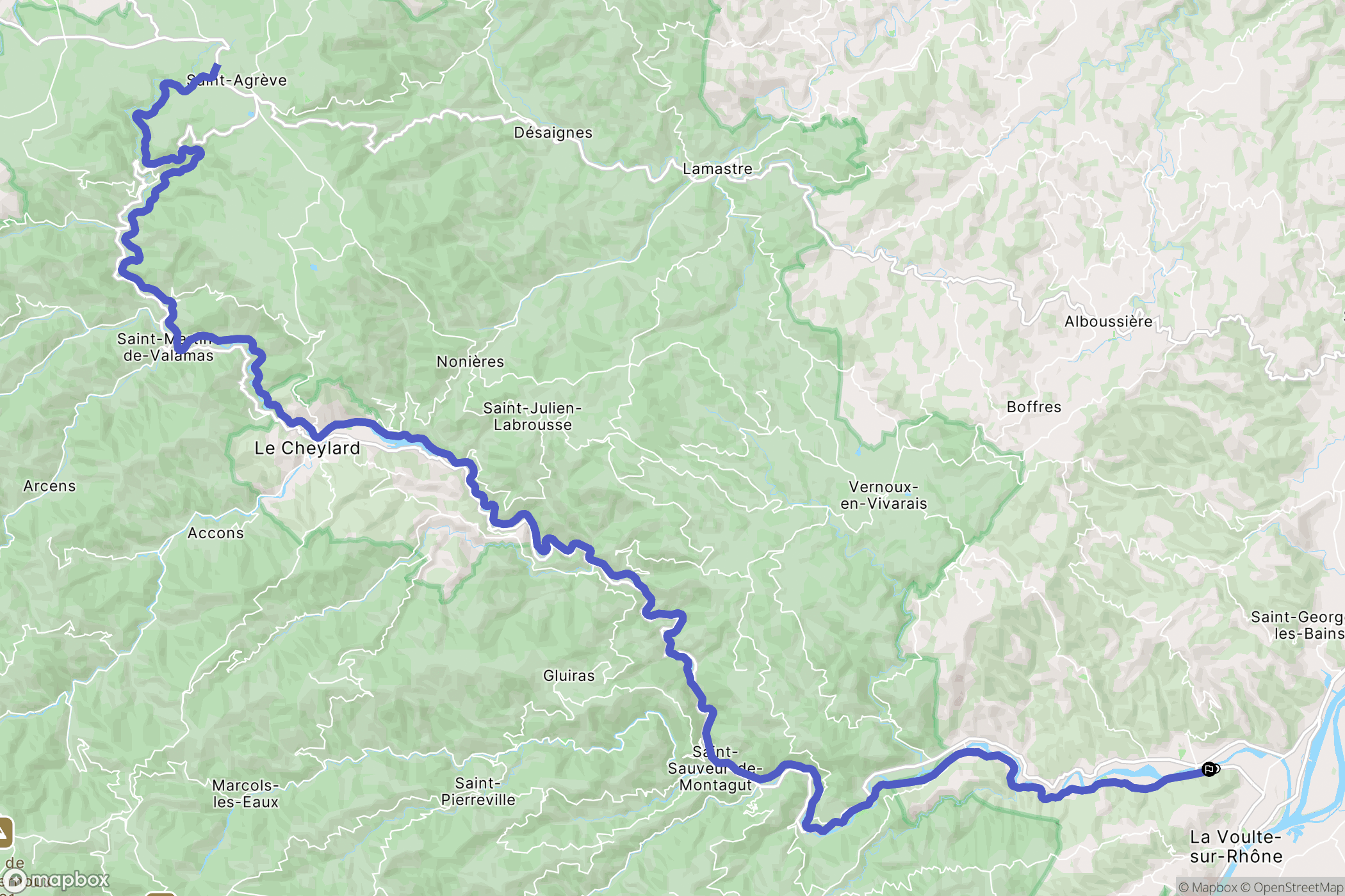 Saint-Laurent-du-Pape : carte du parcours de randonnée - France