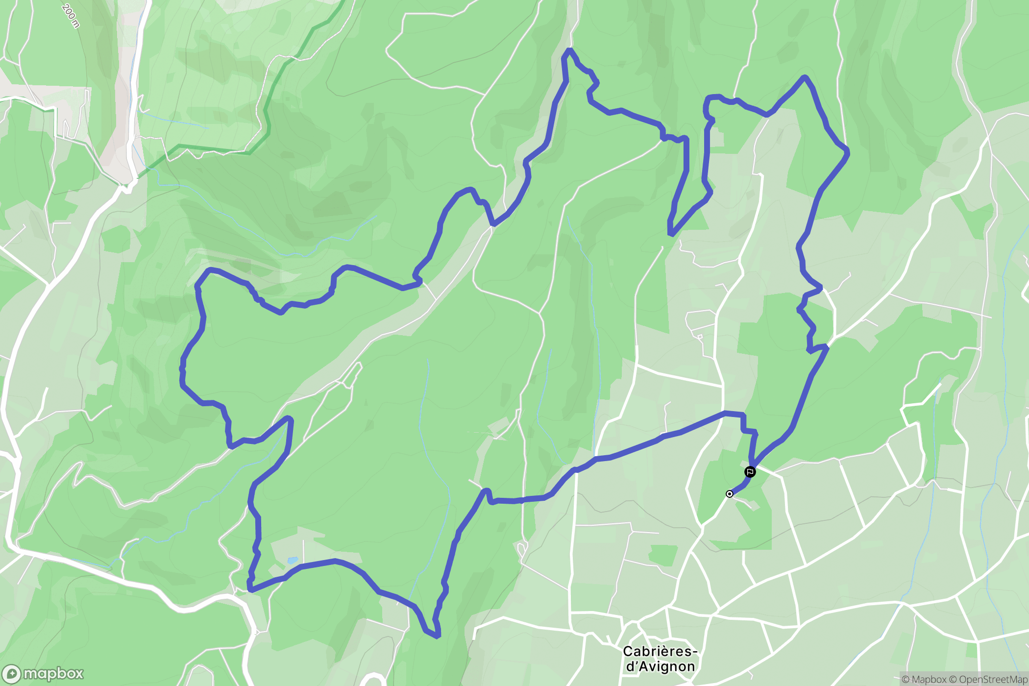 Cabrières-d'Avignon : carte du parcours de randonnée - France