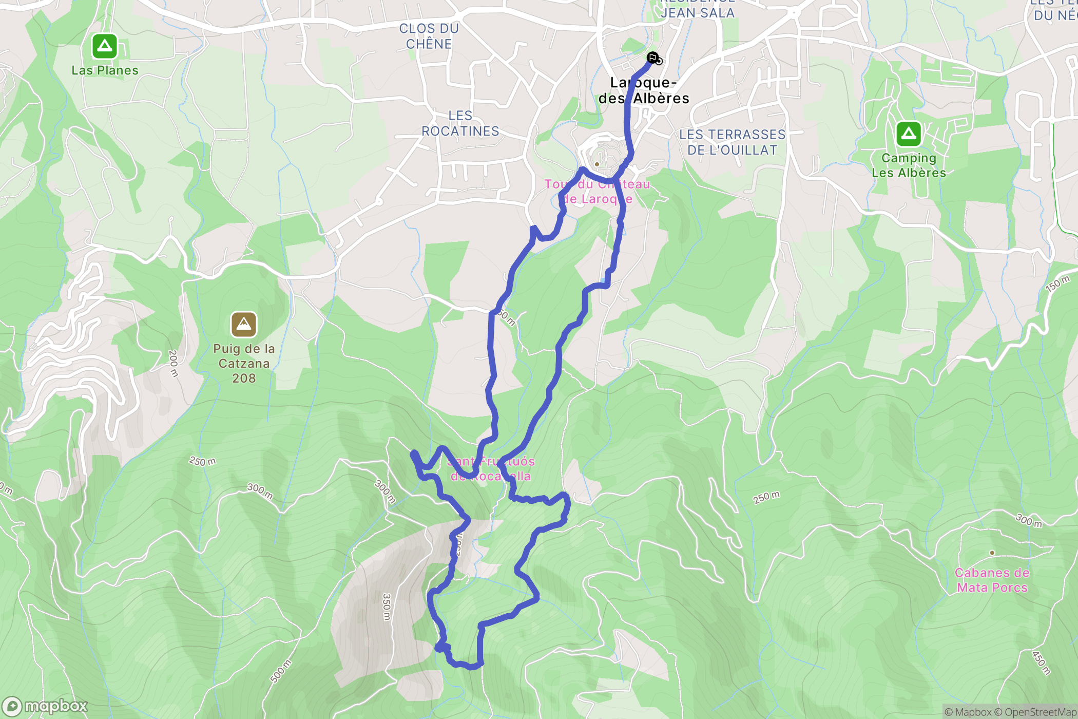 Laroque-des-Albères : carte du parcours de randonnée - France