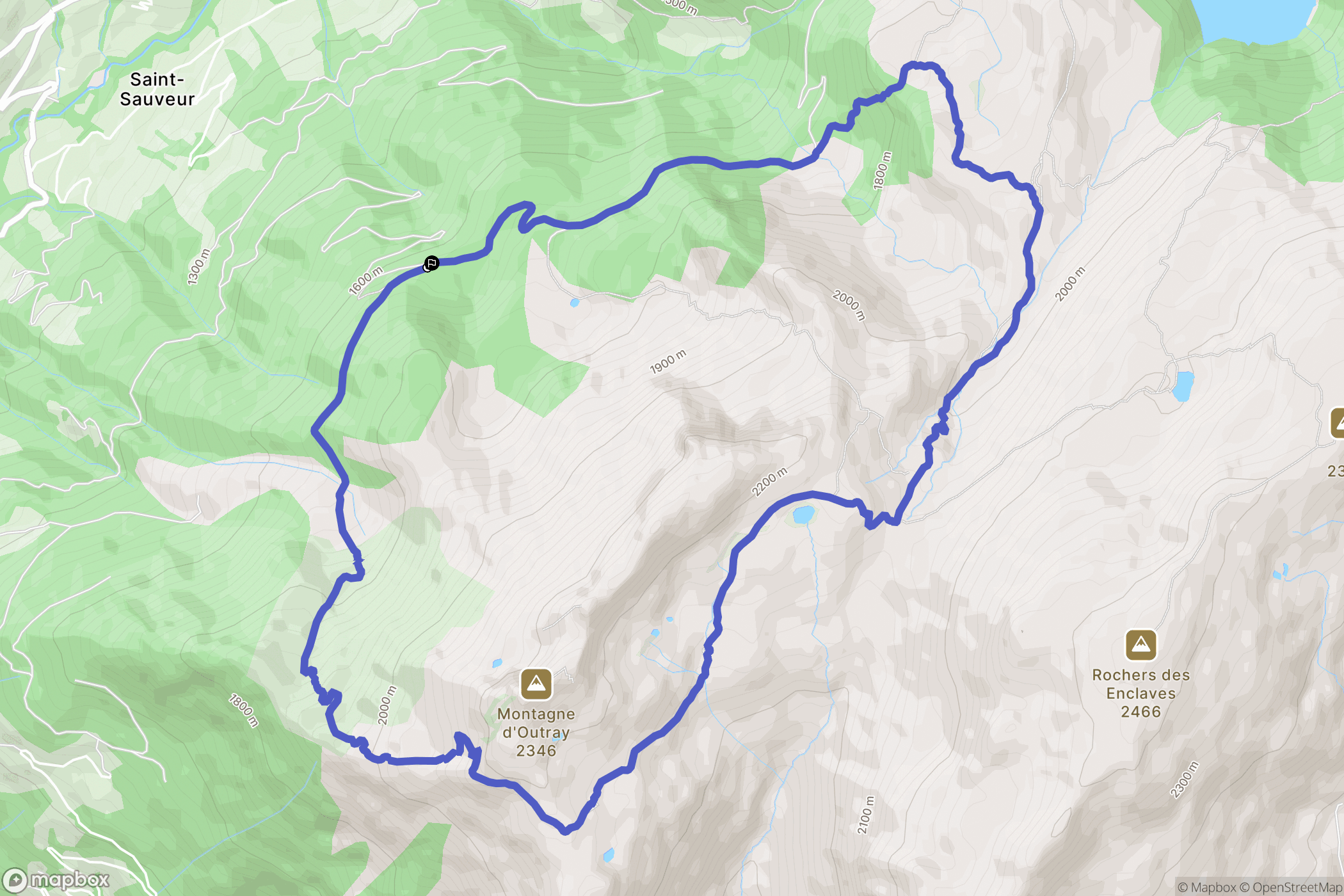 Hauteluce : carte du parcours de randonnée - France