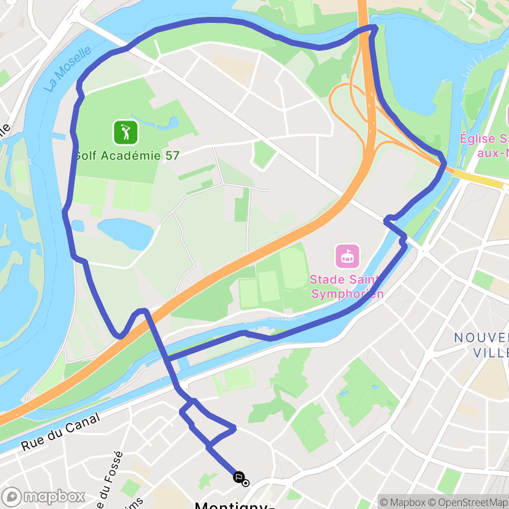 Montigny-lès-Metz : carte du parcours de randonnée - France
