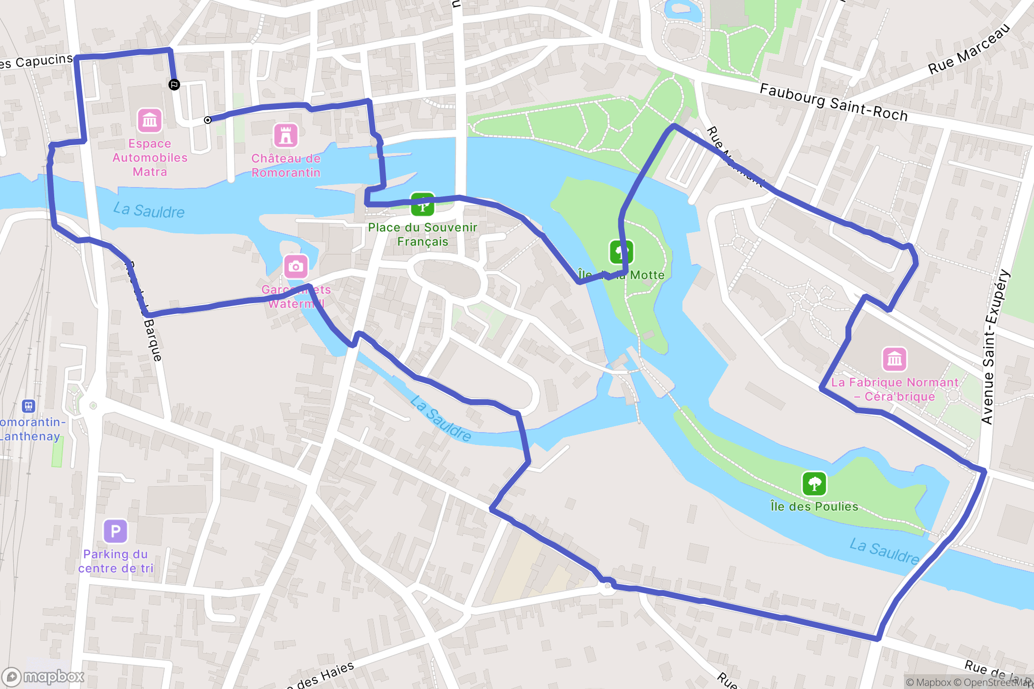 Romorantin-Lanthenay : carte du parcours de randonnée - France