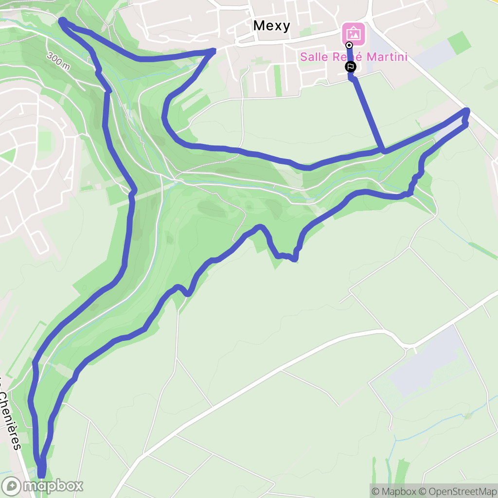 Mexy : carte du parcours de randonnée - France