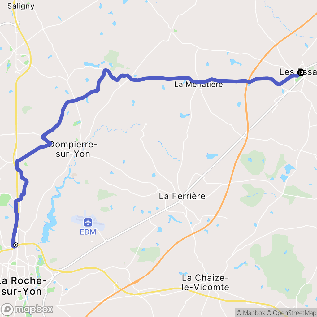 La Roche sur Yon : carte du parcours de randonnée - France