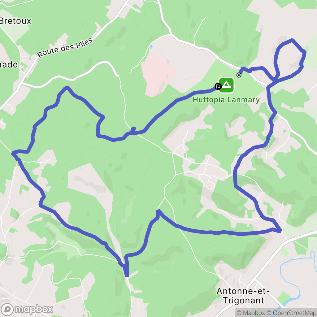 Antonne-et-Trigonant : carte du parcours de randonnée - France