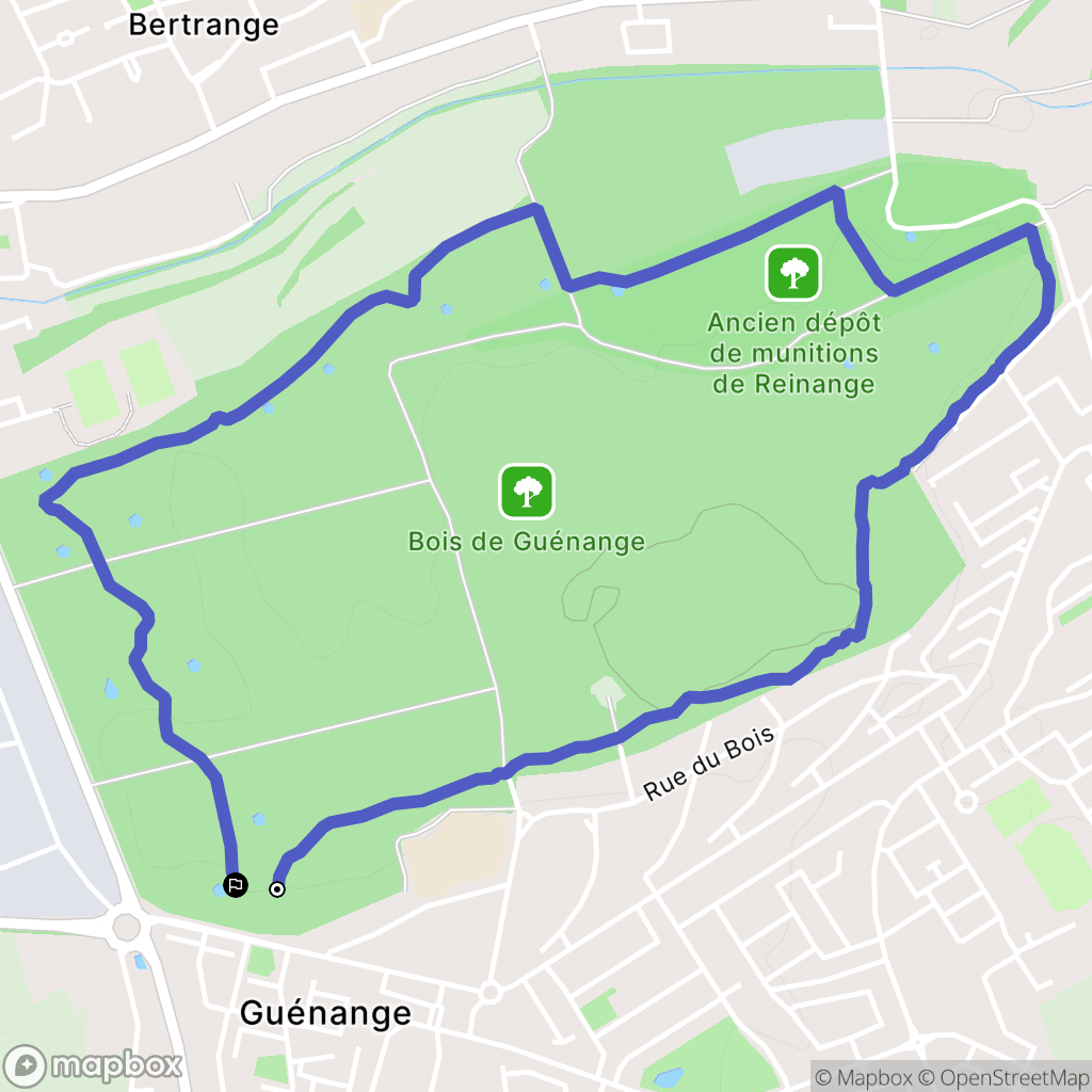 Guénange : carte du parcours de randonnée - France