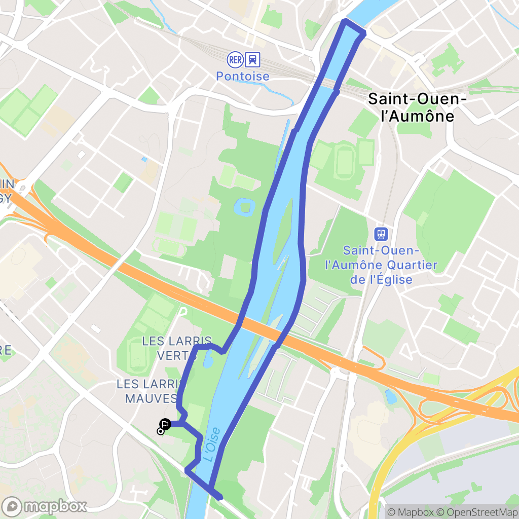 Pontoise : carte du parcours de randonnée - France