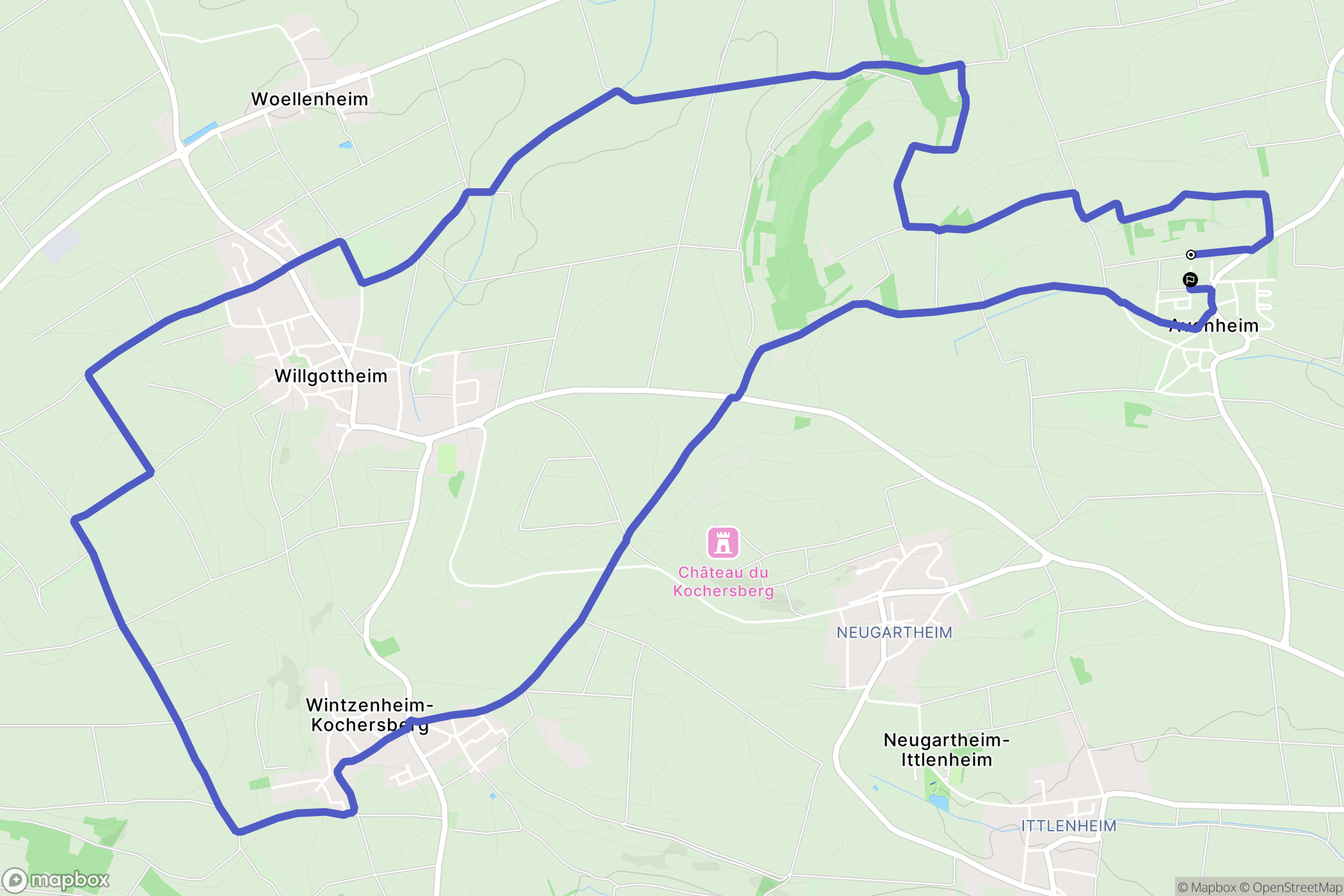 Schnersheim : carte du parcours de randonnée - France