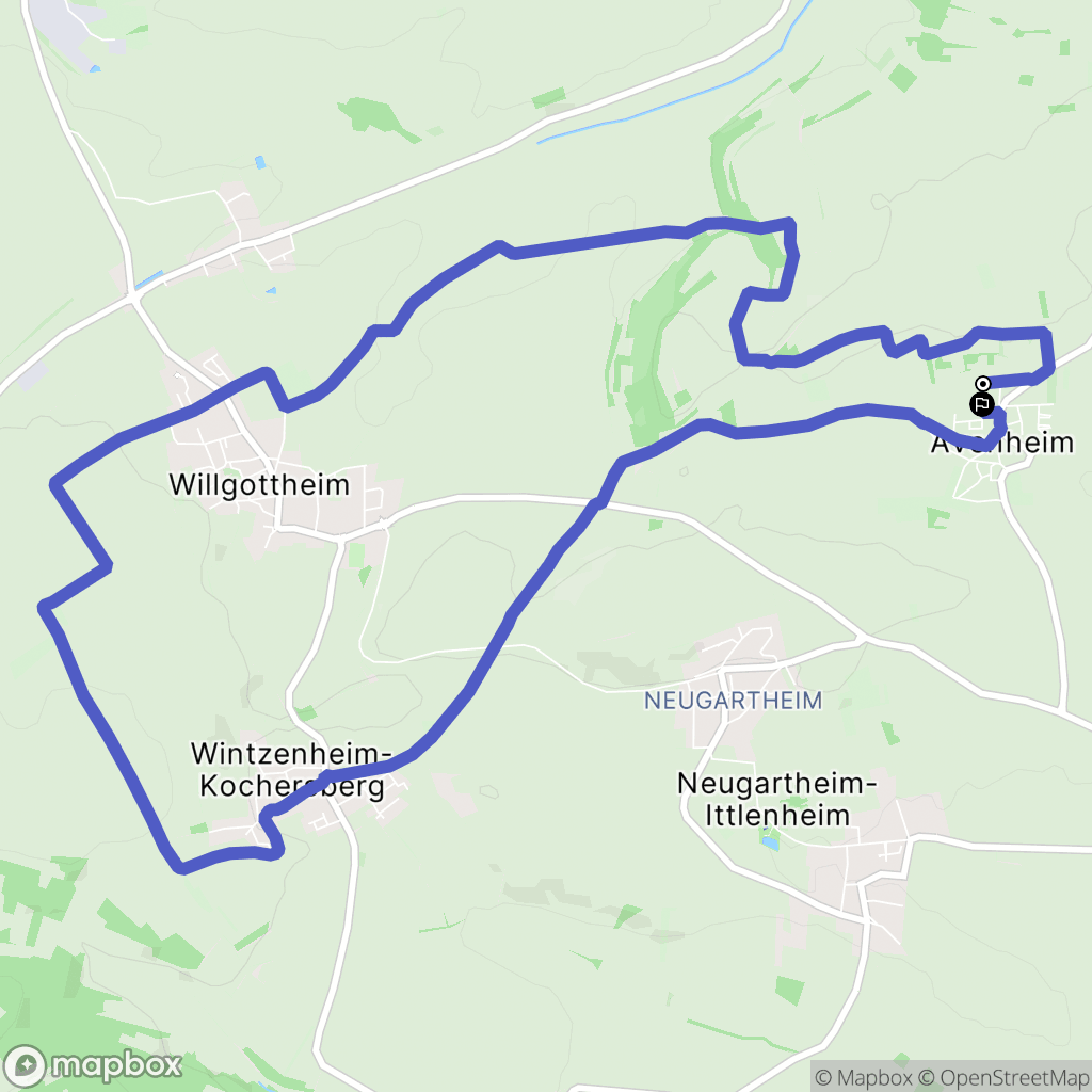 Schnersheim : carte du parcours de randonnée - France