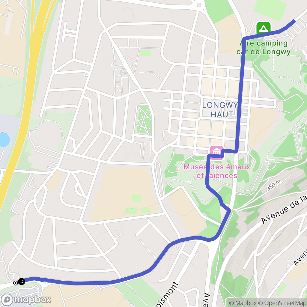 Longwy : carte du parcours de randonnée - France