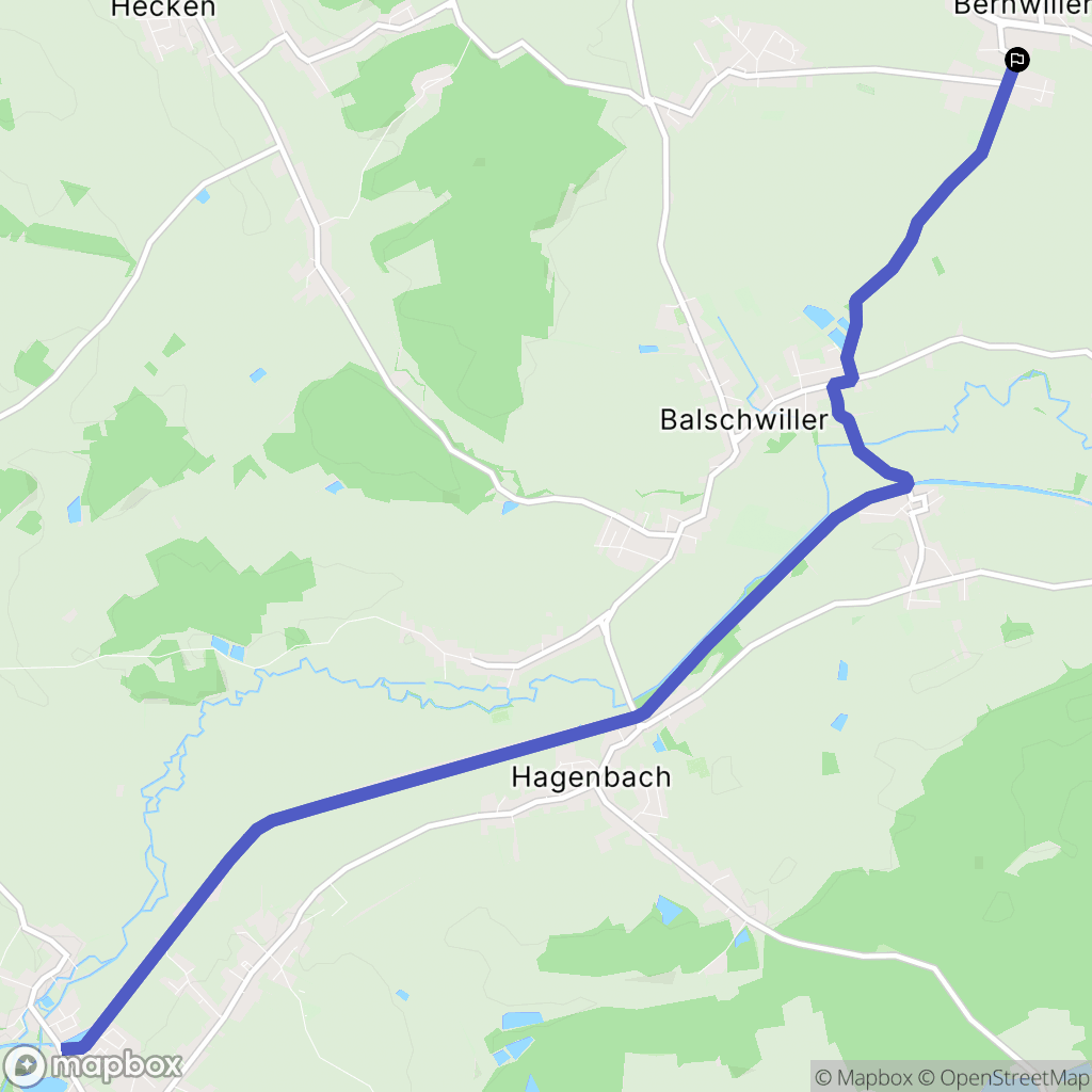 Bernwiller : carte du parcours de randonnée - France