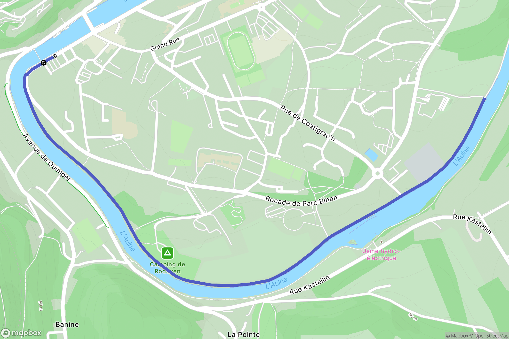 Châteaulin : carte du parcours de randonnée - France