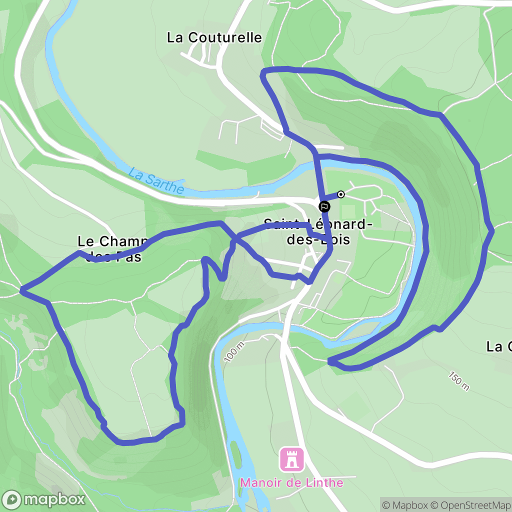 Saint-Léonard-des-Bois : carte du parcours de randonnée - France