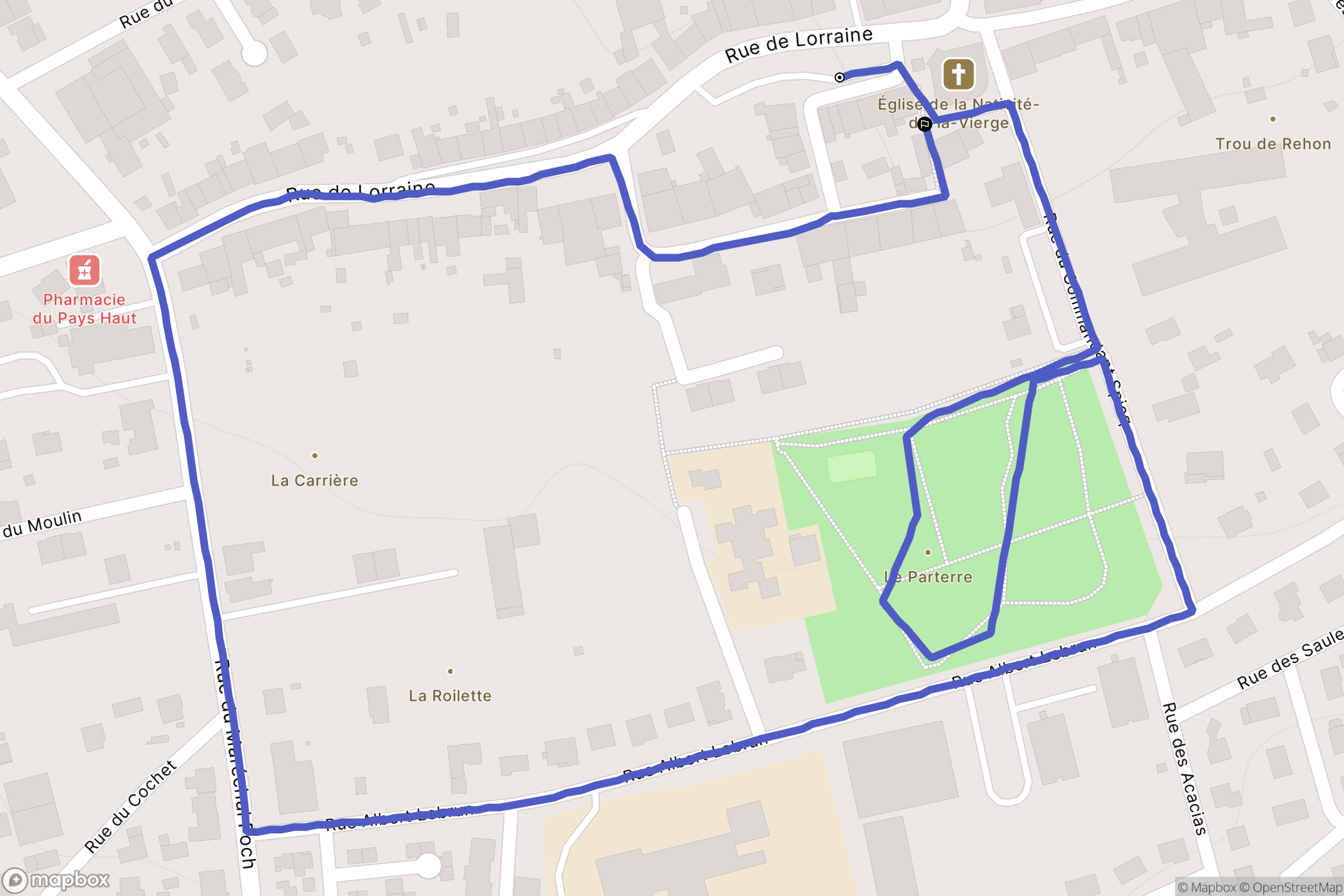 Lexy : carte du parcours de randonnée - France