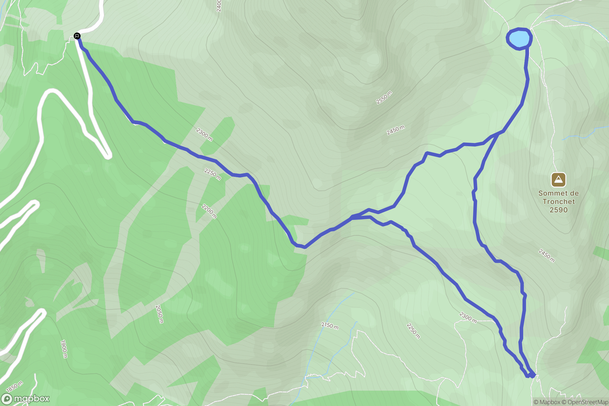 La chalp : carte du parcours de randonnée - France