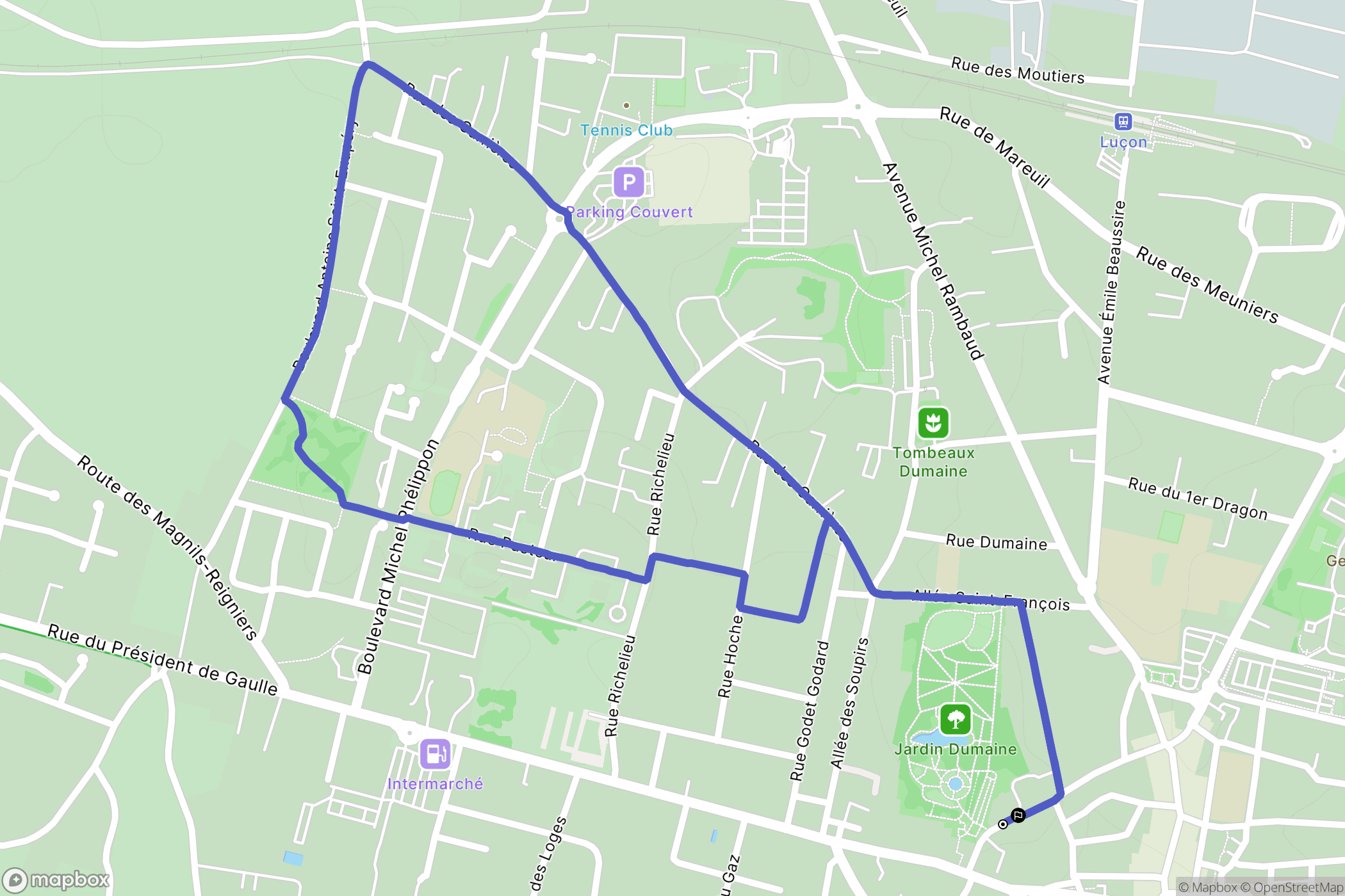 Luçon : carte du parcours de randonnée - France