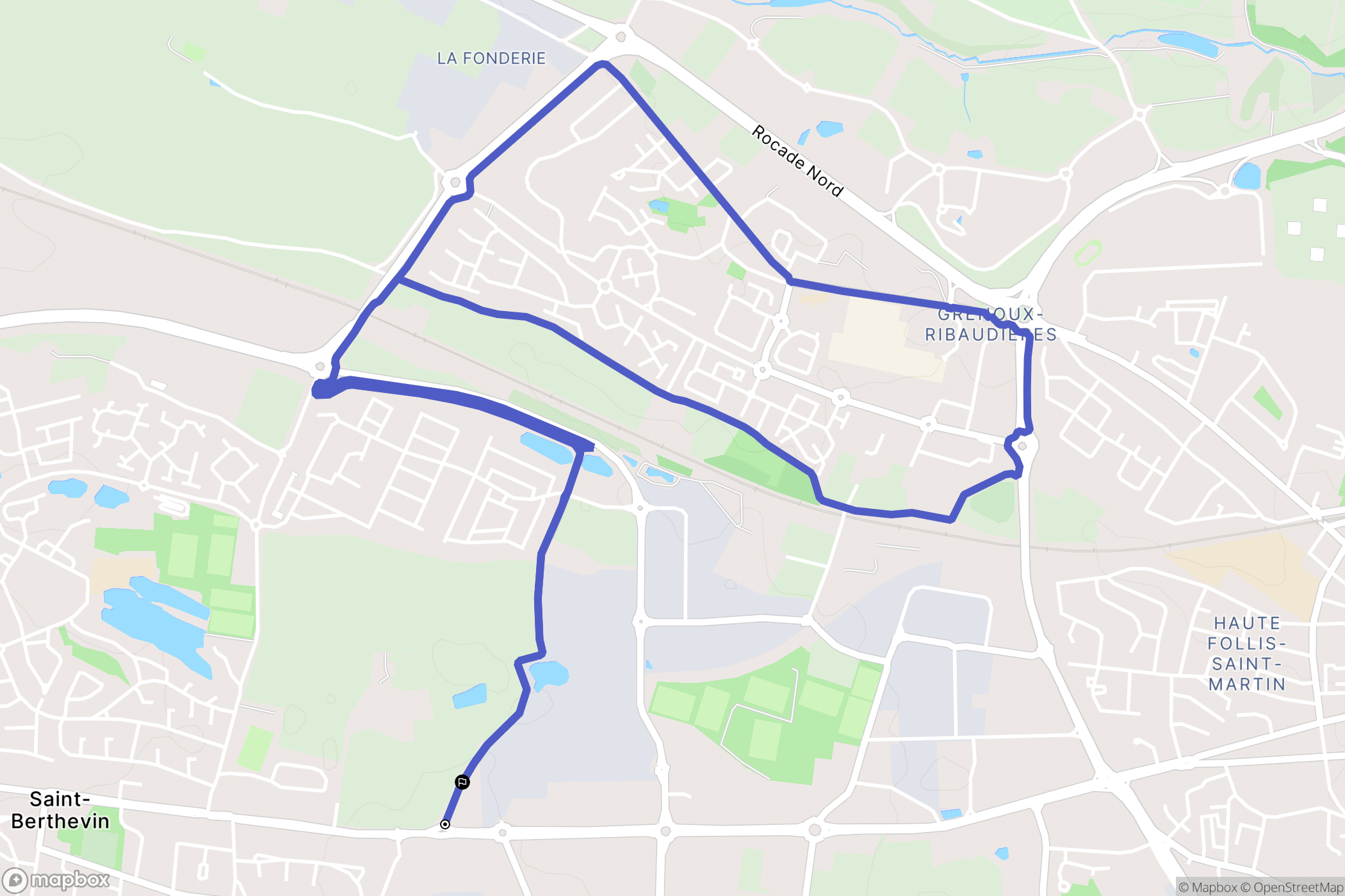 Saint-Berthevin : carte du parcours de randonnée - France