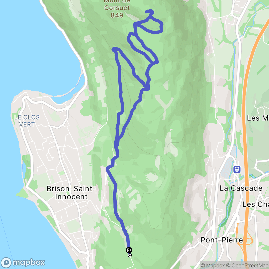 Aix-les-Bains : carte du parcours de randonnée - France