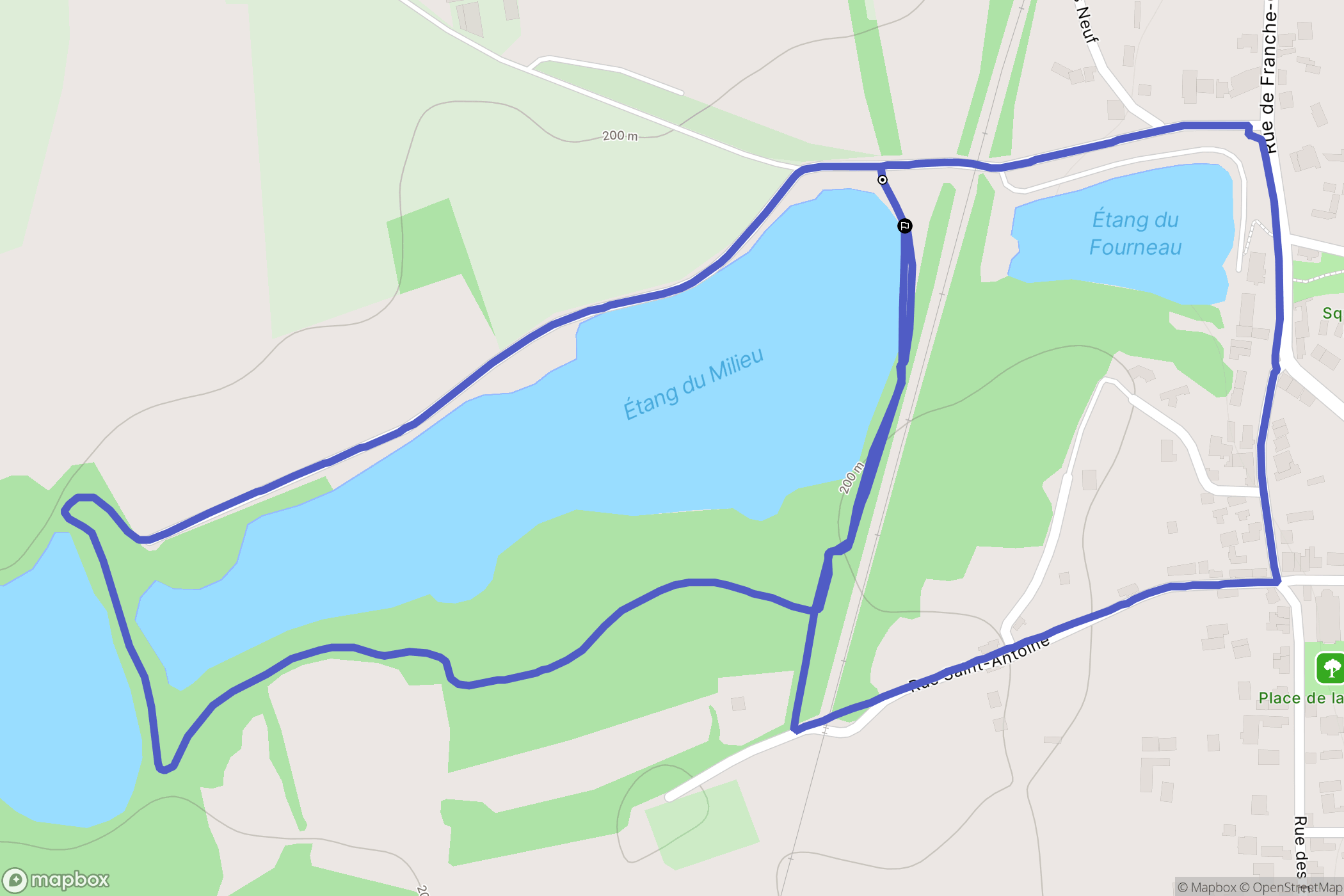 lamarche sur saône : carte du parcours de randonnée - France