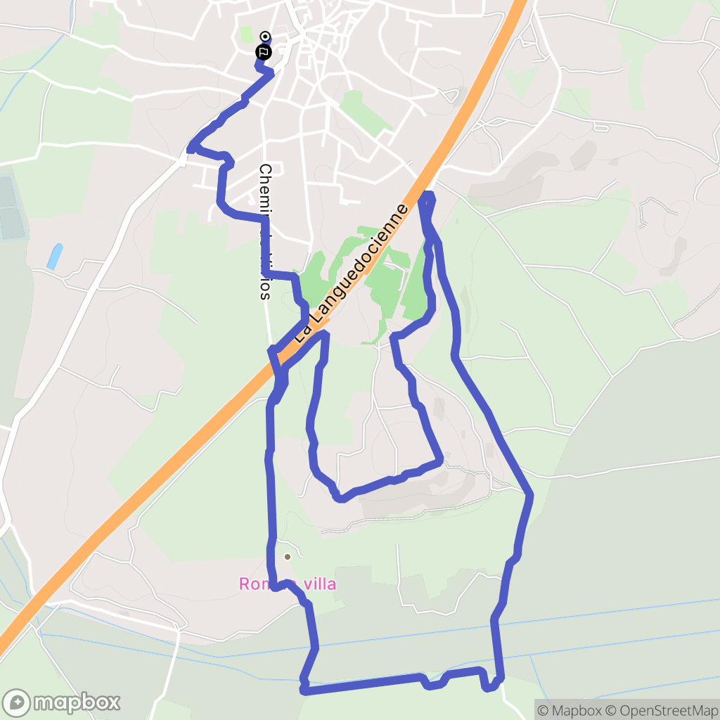 Lespignan : carte du parcours de randonnée - France
