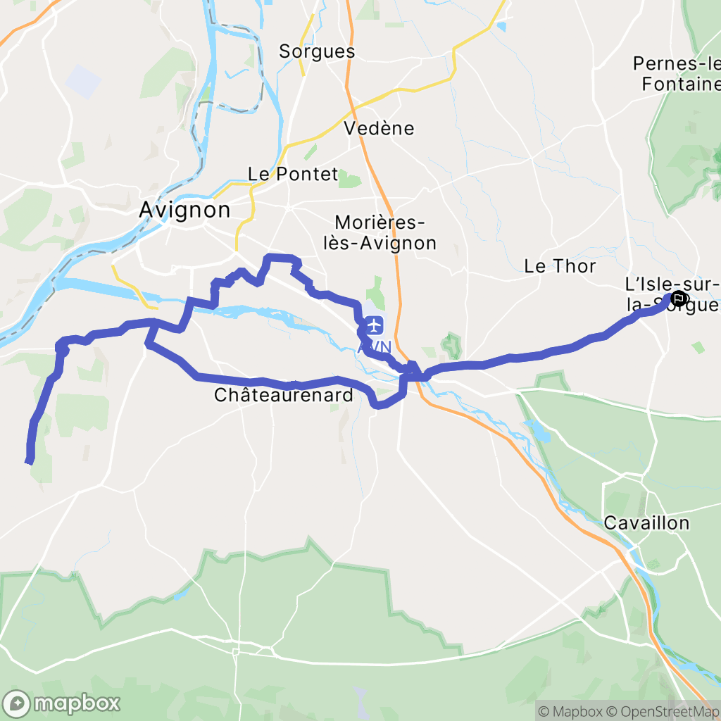 L'Isle-sur-la-Sorgue : carte du parcours de randonnée - France