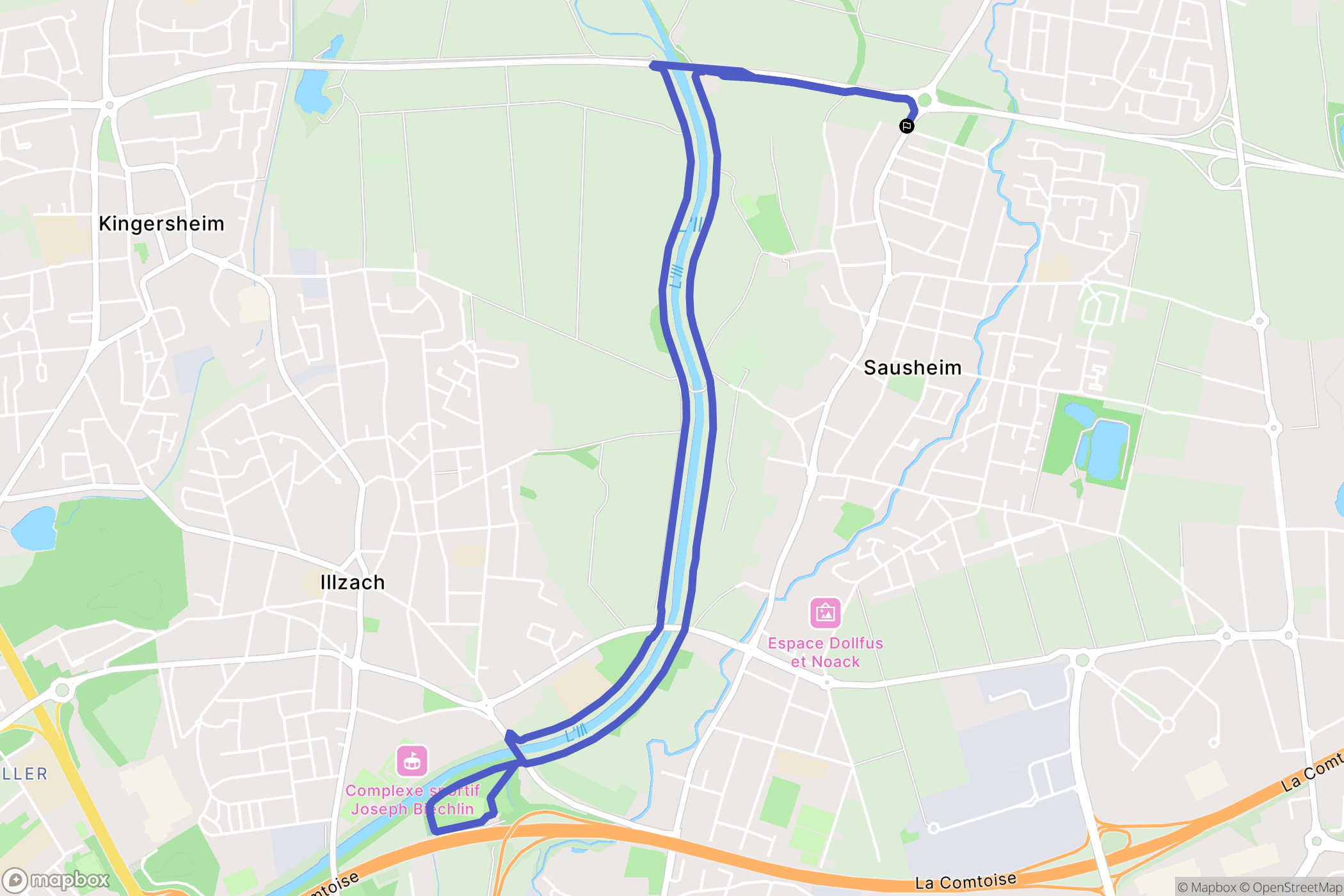 Baldersheim : carte du parcours de randonnée - France