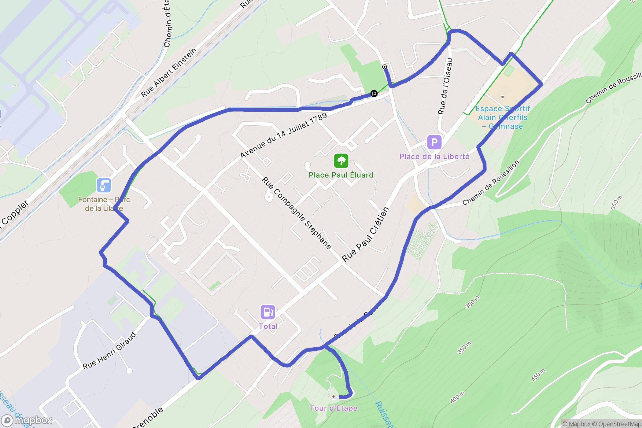Le Versoud : carte du parcours de randonnée - France