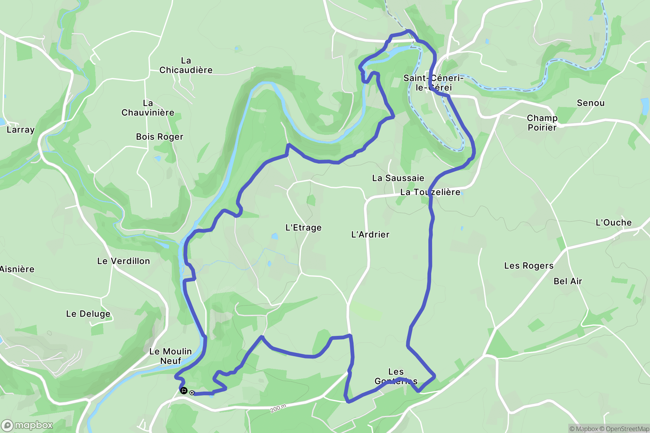 Saint-Léonard-des-Bois : carte du parcours de randonnée - France