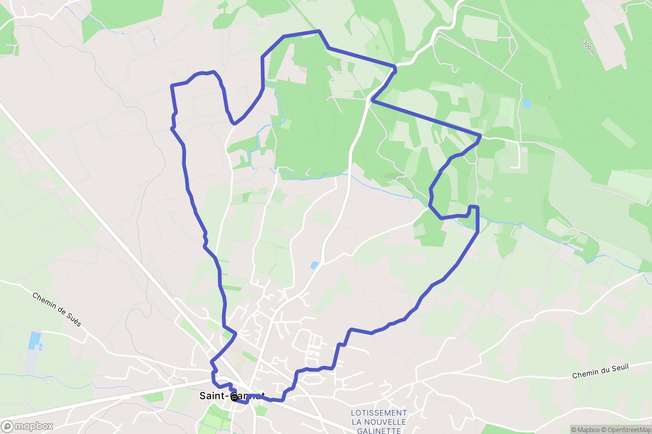 Saint-Cannat : carte du parcours de randonnée - France
