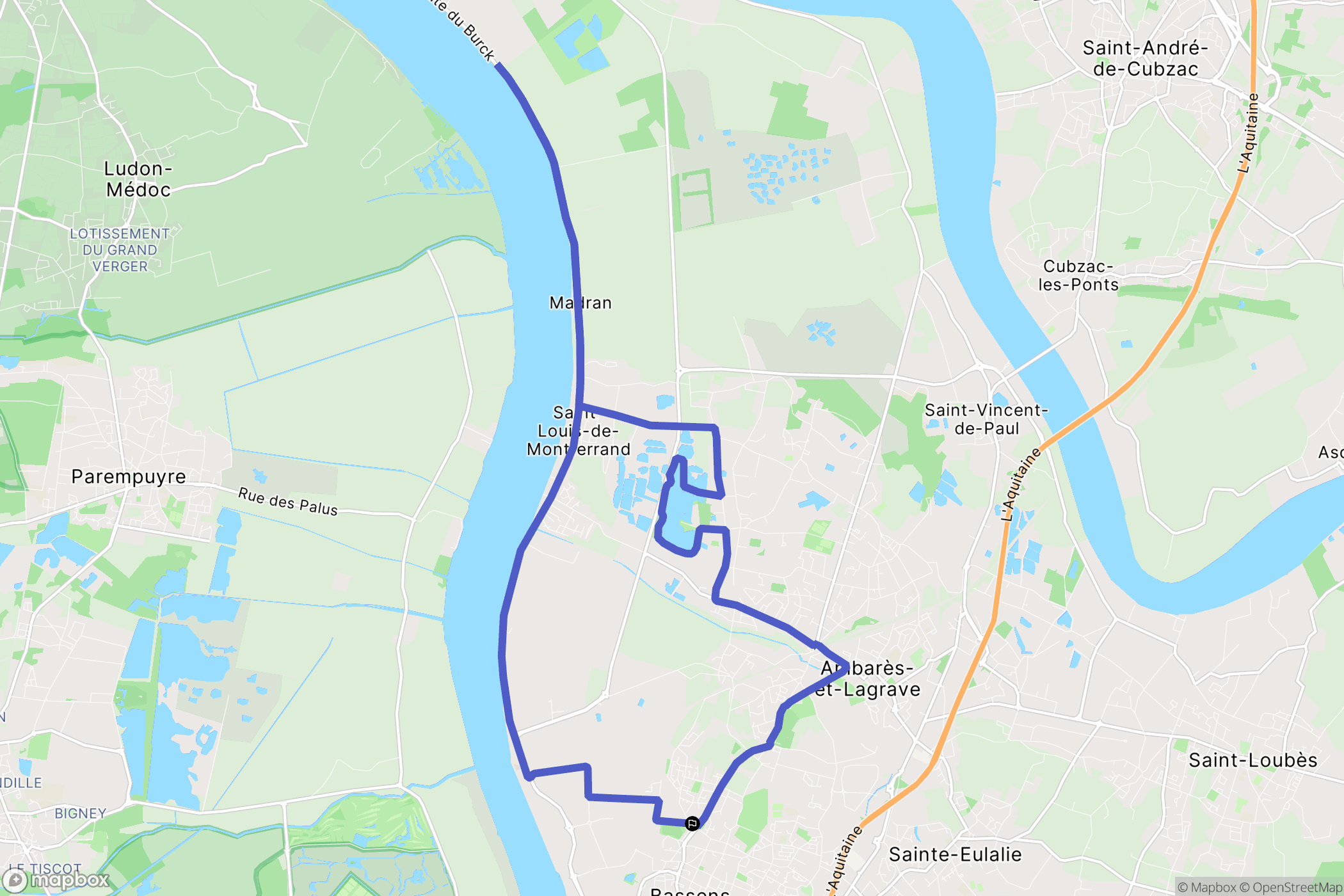 Bassens : carte du parcours de randonnée - France