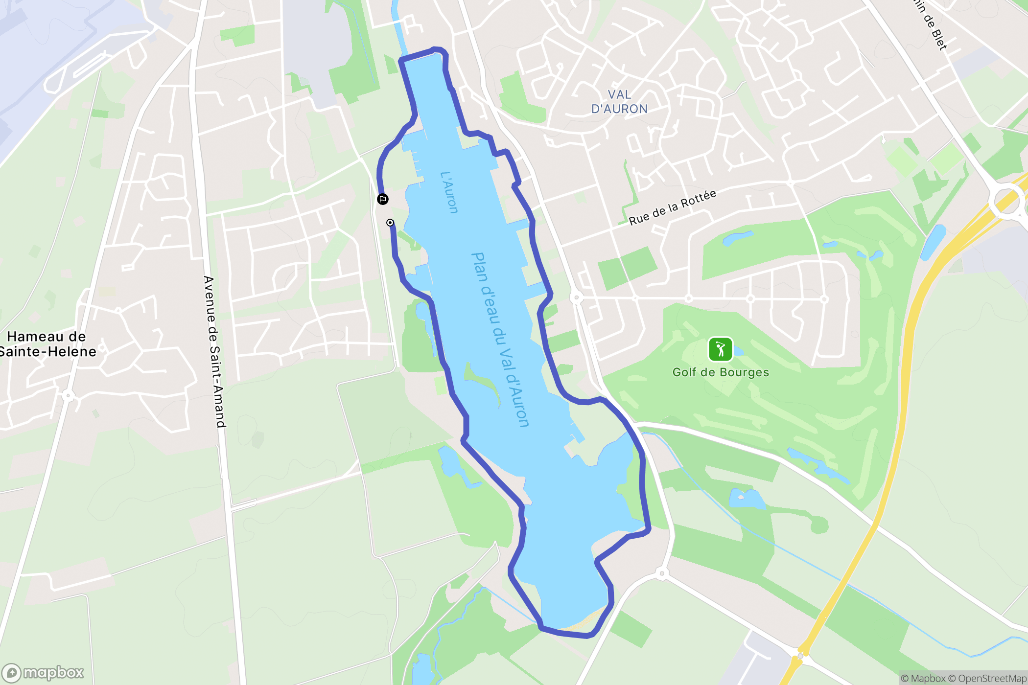 Bourges : carte du parcours de randonnée - France