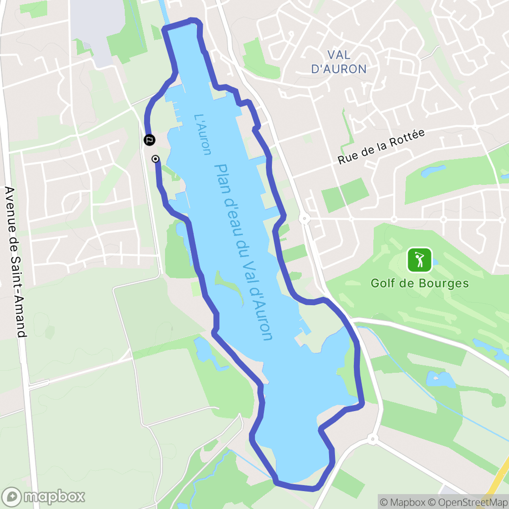 Bourges : carte du parcours de randonnée - France