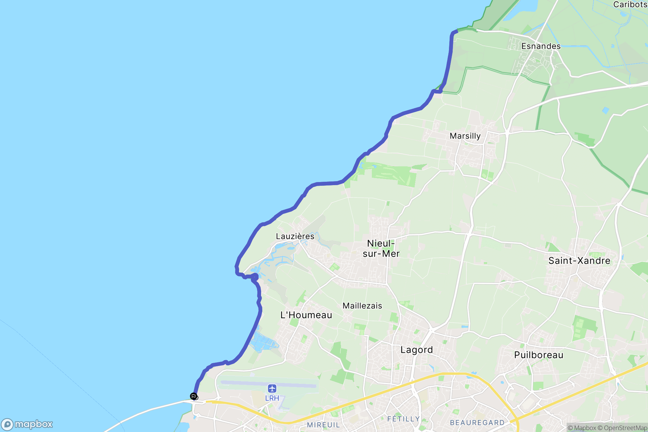 La Rochelle : carte du parcours de randonnée - France