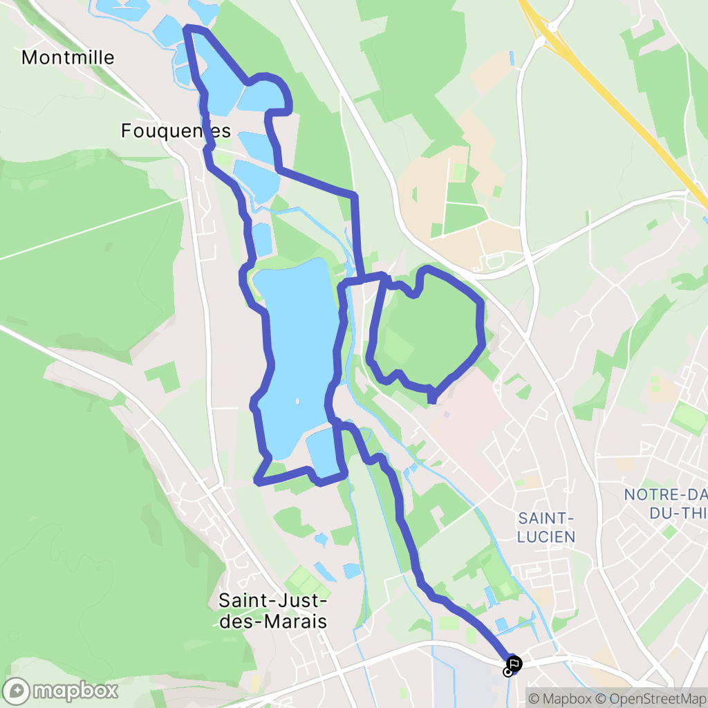 Beauvais : carte du parcours de randonnée - France