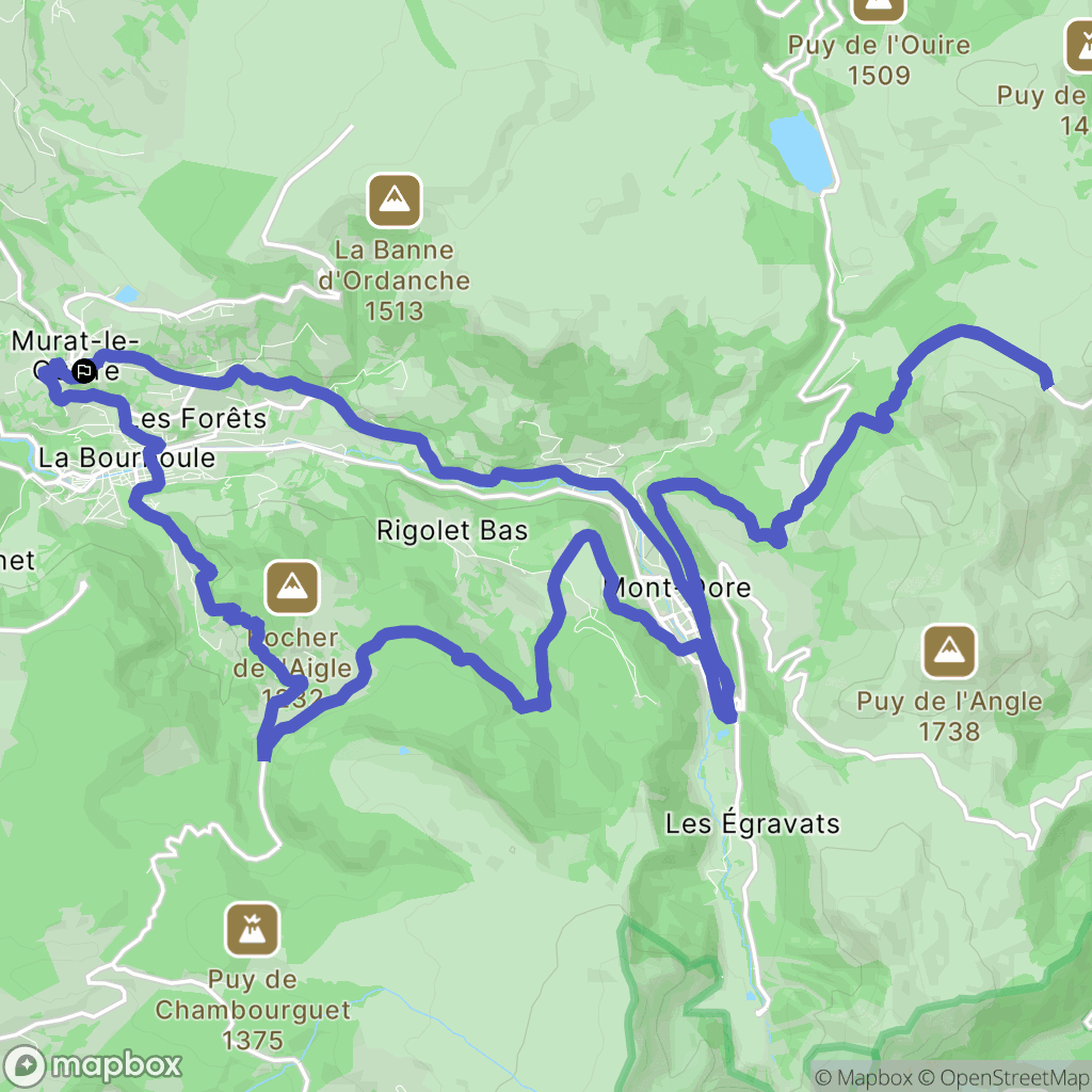 Murat-le-Quaire : carte du parcours de randonnée - France